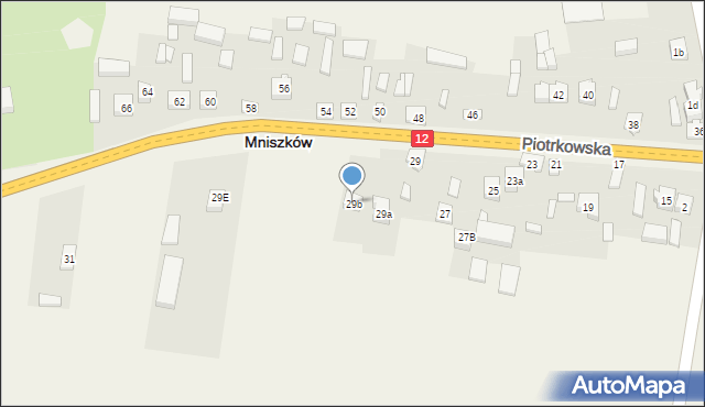 Mniszków, Piotrkowska, 29b, mapa Mniszków