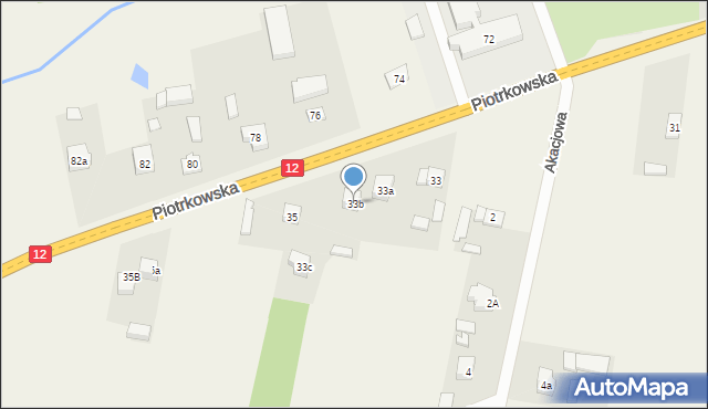 Mniszków, Piotrkowska, 33b, mapa Mniszków