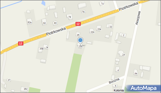 Mniszków, Piotrkowska, 33c, mapa Mniszków