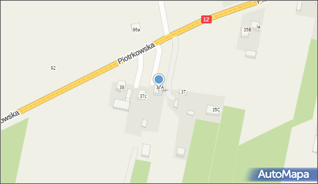 Mniszków, Piotrkowska, 37b, mapa Mniszków