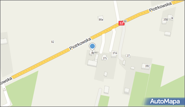 Mniszków, Piotrkowska, 39, mapa Mniszków