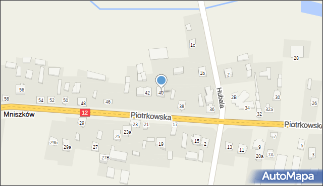 Mniszków, Piotrkowska, 40, mapa Mniszków