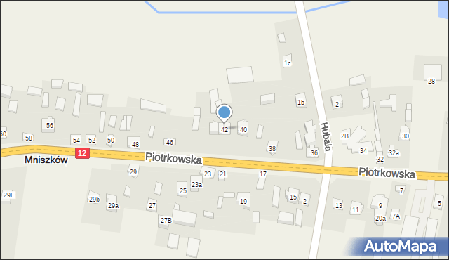 Mniszków, Piotrkowska, 42, mapa Mniszków