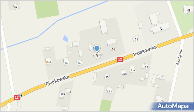 Mniszków, Piotrkowska, 78, mapa Mniszków