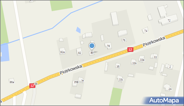 Mniszków, Piotrkowska, 80, mapa Mniszków