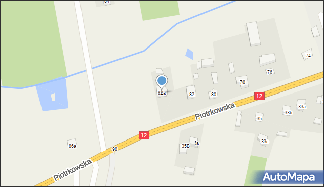 Mniszków, Piotrkowska, 82a, mapa Mniszków