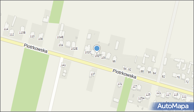 Modliszewice, Piotrkowska, 102, mapa Modliszewice