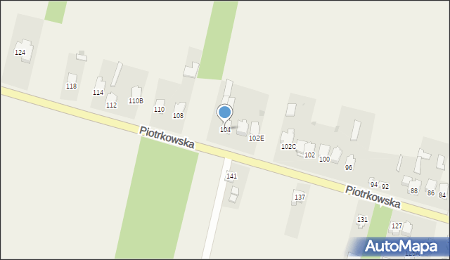 Modliszewice, Piotrkowska, 104, mapa Modliszewice