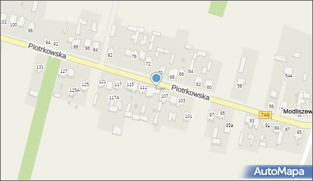 Modliszewice, Piotrkowska, 109, mapa Modliszewice