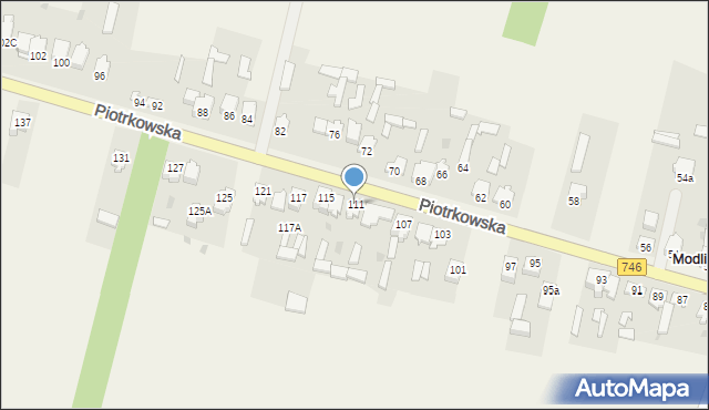 Modliszewice, Piotrkowska, 111, mapa Modliszewice