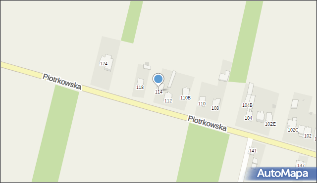 Modliszewice, Piotrkowska, 114, mapa Modliszewice