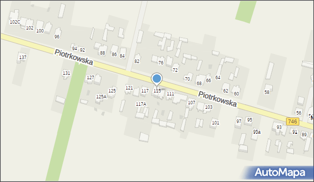 Modliszewice, Piotrkowska, 115, mapa Modliszewice