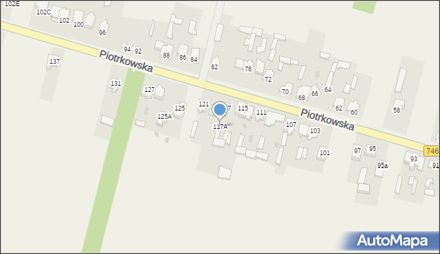 Modliszewice, Piotrkowska, 117A, mapa Modliszewice