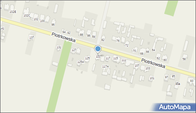 Modliszewice, Piotrkowska, 121, mapa Modliszewice