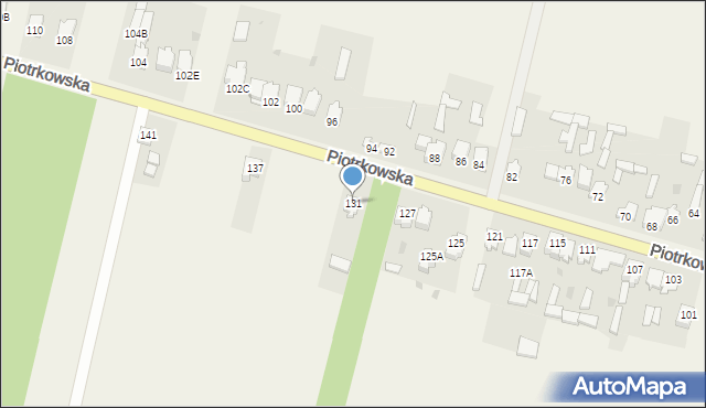 Modliszewice, Piotrkowska, 131, mapa Modliszewice