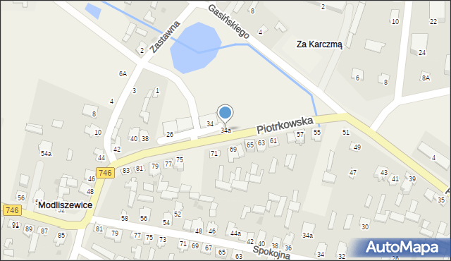 Modliszewice, Piotrkowska, 34a, mapa Modliszewice