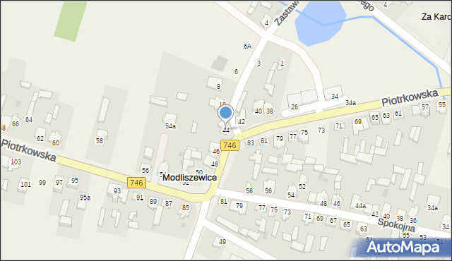 Modliszewice, Piotrkowska, 44, mapa Modliszewice