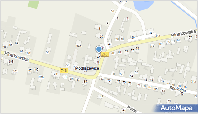 Modliszewice, Piotrkowska, 46, mapa Modliszewice