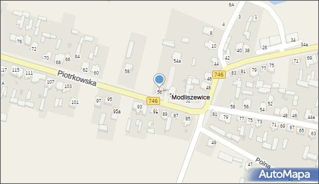 Modliszewice, Piotrkowska, 56, mapa Modliszewice