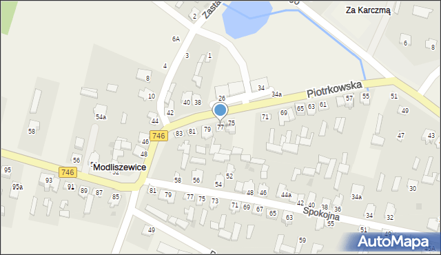 Modliszewice, Piotrkowska, 77, mapa Modliszewice
