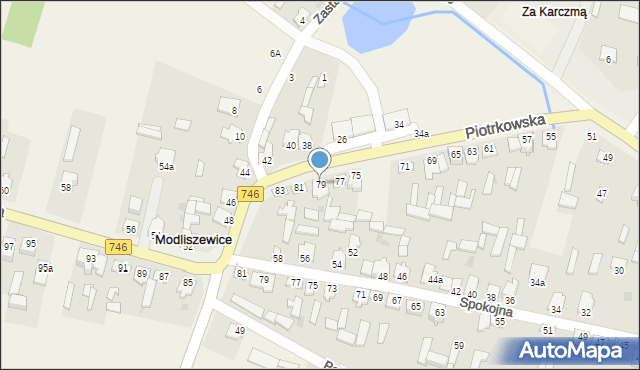 Modliszewice, Piotrkowska, 79, mapa Modliszewice