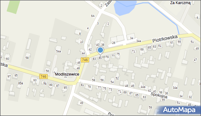 Modliszewice, Piotrkowska, 81, mapa Modliszewice