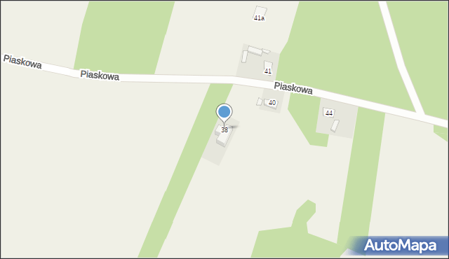 Mostki, Piaskowa, 38, mapa Mostki