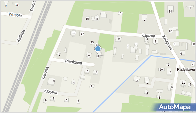 Mostówka, Piaskowa, 9, mapa Mostówka