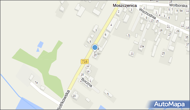 Moszczenica, Piotrkowska, 10, mapa Moszczenica