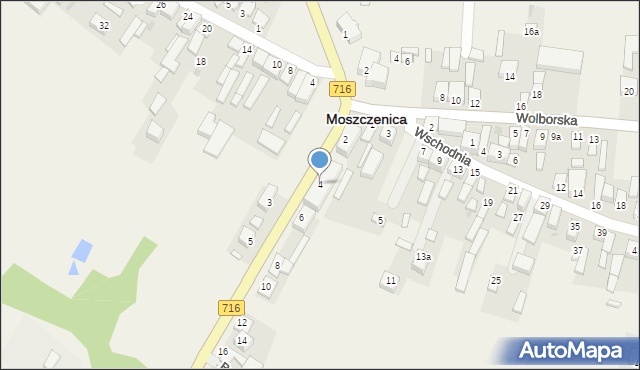 Moszczenica, Piotrkowska, 4, mapa Moszczenica