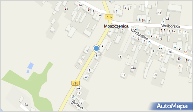 Moszczenica, Piotrkowska, 6, mapa Moszczenica