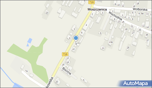 Moszczenica, Piotrkowska, 8, mapa Moszczenica