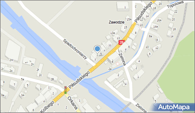 Mszana Dolna, Piłsudskiego Józefa, marsz., 3, mapa Mszana Dolna