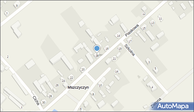 Mszczyczyn, Piaskowa, 18, mapa Mszczyczyn
