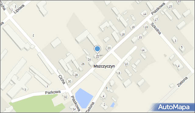 Mszczyczyn, Piaskowa, 22, mapa Mszczyczyn