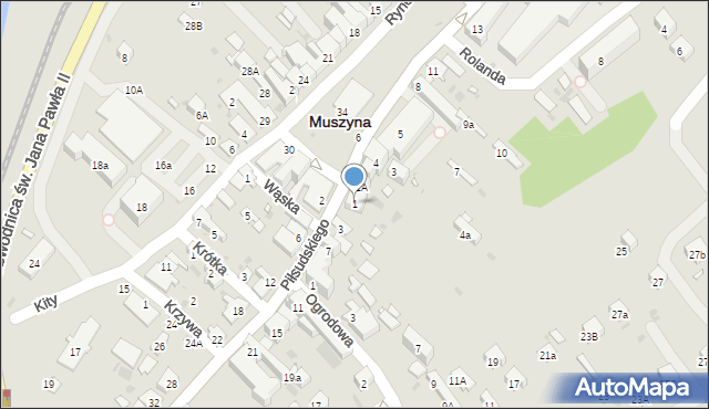 Muszyna, Piłsudskiego Józefa, marsz., 1, mapa Muszyna