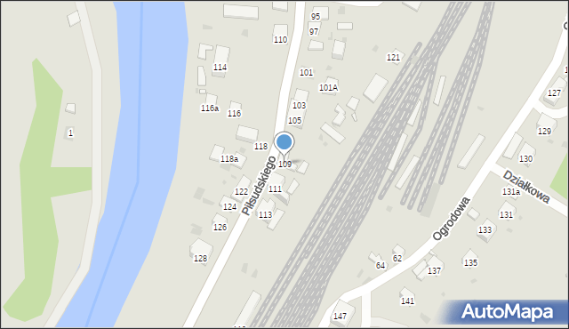 Muszyna, Piłsudskiego Józefa, marsz., 109, mapa Muszyna