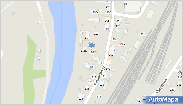 Muszyna, Piłsudskiego Józefa, marsz., 116, mapa Muszyna