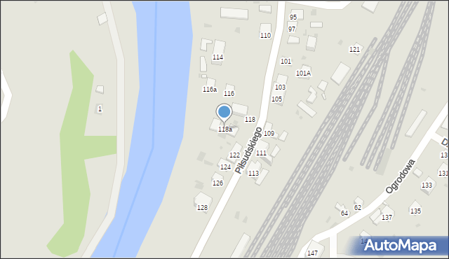 Muszyna, Piłsudskiego Józefa, marsz., 118a, mapa Muszyna