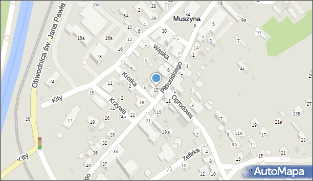 Muszyna, Piłsudskiego Józefa, marsz., 12, mapa Muszyna