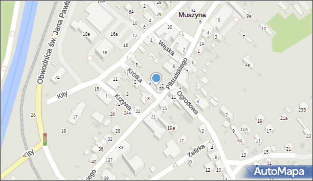 Muszyna, Piłsudskiego Józefa, marsz., 14, mapa Muszyna