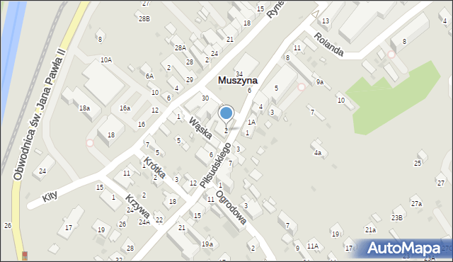 Muszyna, Piłsudskiego Józefa, marsz., 2, mapa Muszyna