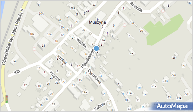 Muszyna, Piłsudskiego Józefa, marsz., 5, mapa Muszyna