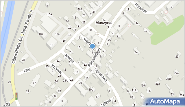 Muszyna, Piłsudskiego Józefa, marsz., 6, mapa Muszyna