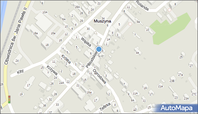 Muszyna, Piłsudskiego Józefa, marsz., 7, mapa Muszyna