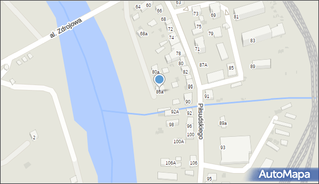 Muszyna, Piłsudskiego Józefa, marsz., 86a, mapa Muszyna