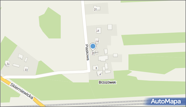 Mysłaków, Piaskowa, 10, mapa Mysłaków