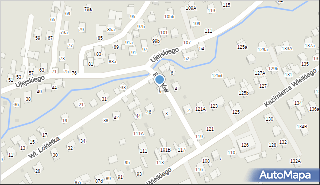 Myślenice, Piastów, 5, mapa Myślenice