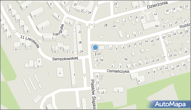 Mysłowice, Piastów Śląskich, 3, mapa Mysłowice