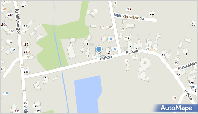 Myszków, Piękna, 13, mapa Myszków